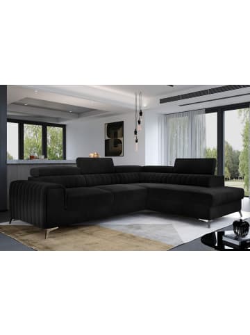 MF Design Lauryn Recamiere Rechts in Schwarz -  (L) 205 x (B) 278 x (H) 92 cm