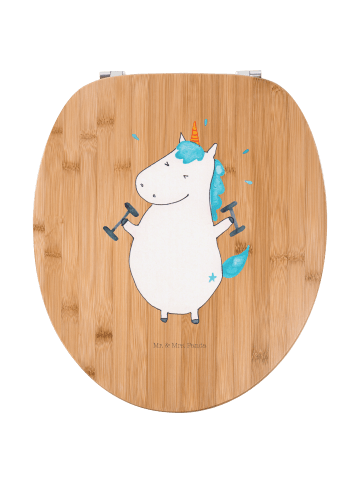 Mr. & Mrs. Panda Motiv WC Sitz Einhorn Fitness ohne Spruch in Braun