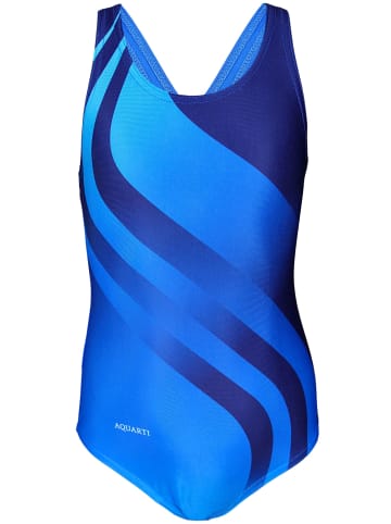 Aquarti Mädchen Badeanzug Chlorresistent Muscleback Wassersport in blau/türkis