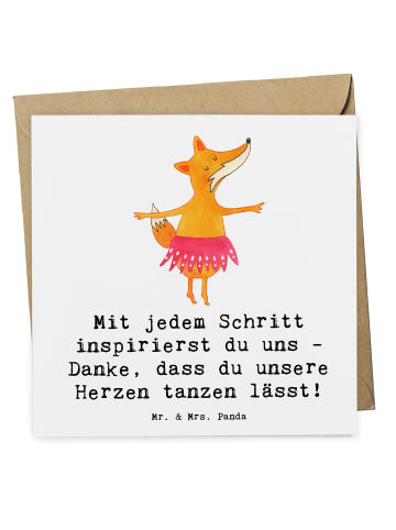 Mr. & Mrs. Panda Glückwunschkarte Tanzen Trainerin Herz mit Spruch in Weiß