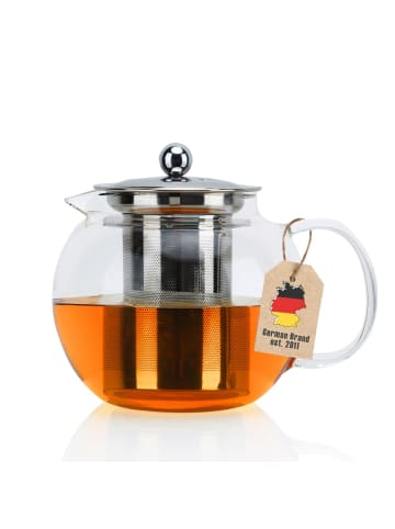 Intirilife Teekanne mit Filter in TRANSPARENT 650 ml