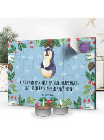 Mr. & Mrs. Panda duft adventskalender Pinguin Diät mit Spruch in Eisblau