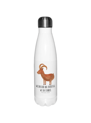 Mr. & Mrs. Panda Thermos Sternzeichen Steinbock mit Spruch in Weiß