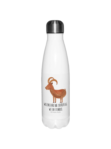 Mr. & Mrs. Panda Thermosflasche Sternzeichen Steinbock mit Spruch in Weiß