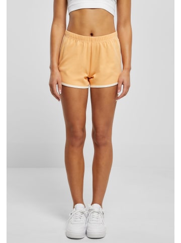 Urban Classics Urban Classics Damen Ladies Organic Interlock Retro Hotpants in paleorange/whitesand