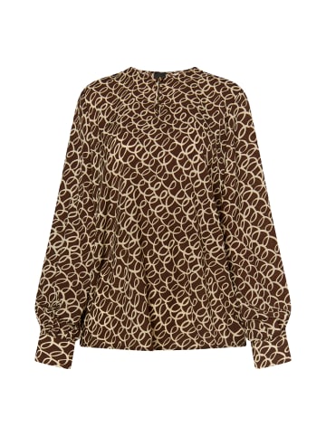DreiMaster Damen Langarmbluse in Braun Beige
