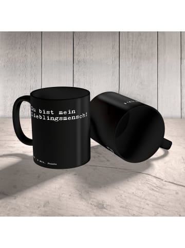 Mr. & Mrs. Panda Kaffeebecher Du bist mein Lieblingsmensch! mit ... in Schwarz