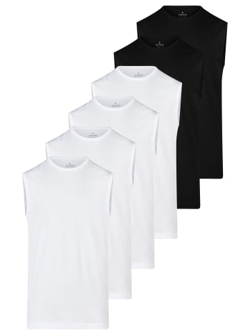Ragman Unterhemd / Tanktop Basic in Weiß / schwarz