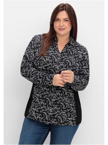 sheego Bluse in schwarz-weiß gemustert
