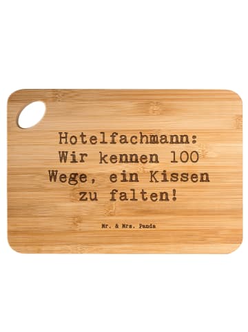 Mr. & Mrs. Panda Hackbrett Spruch Hotelfachmann Kissen mit Spruch in Braun
