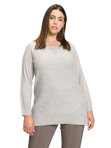 Ulla Popken Pullover in hellgrau mélange