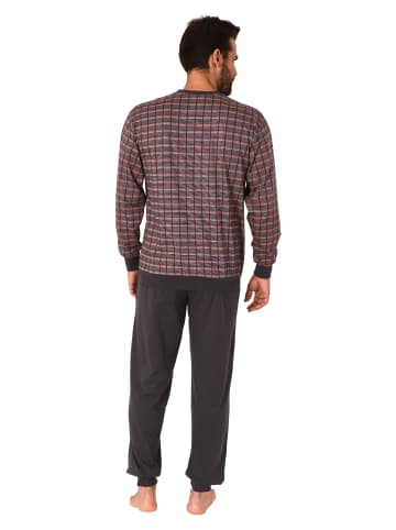 NORMANN Schlafanzug Pyjama Bündchen Karo - 71670 in rot
