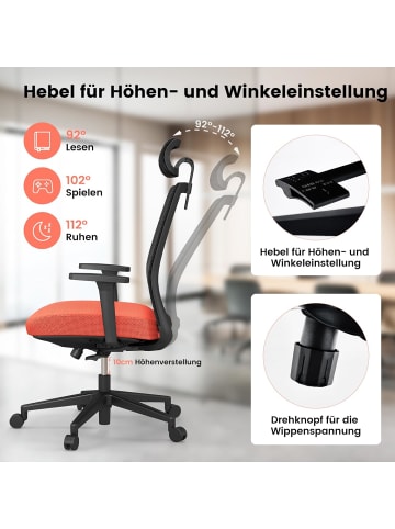 COSTWAY Ergonomischer Bürostuhl in Schwarz