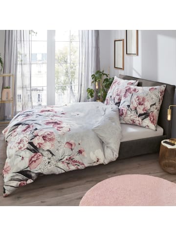 Kleine Wolke Mako-Satin Bettwäsche in silbergrau-altrosé