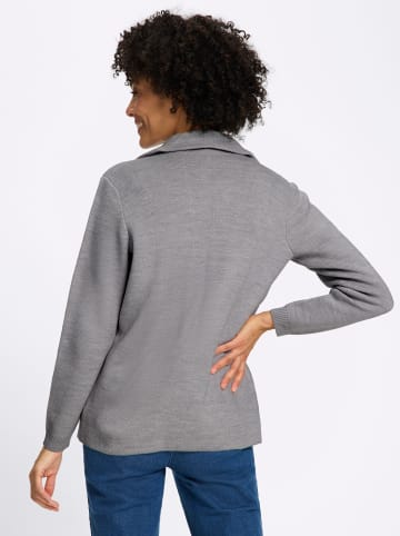 Sieh an! Strickblazer in steingrau-meliert