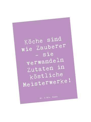 Mr. & Mrs. Panda Grußkarte Spruch Koch Zauber mit Spruch in Lavendeltraum