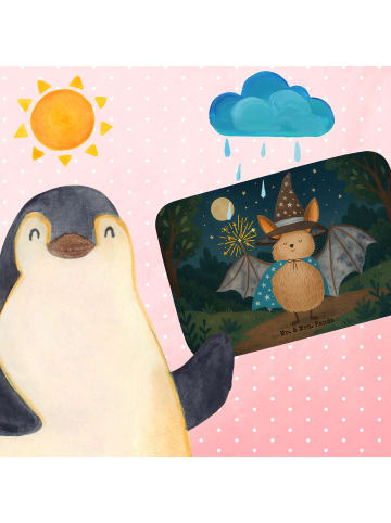 Mr. & Mrs. Panda Badematte Fledermaus Zauberer Design ohne Spruch in Weiß