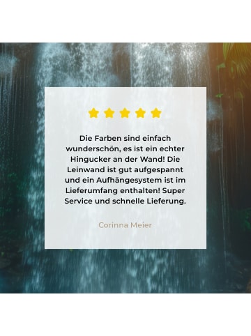 MuchoWow Leinwand bilder Wasserfall Sonnenstrahlen (BxH)