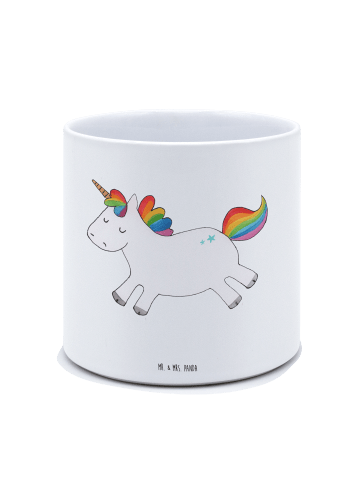 Mr. & Mrs. Panda XL Blumentopf Einhorn Happy ohne Spruch in Weiß