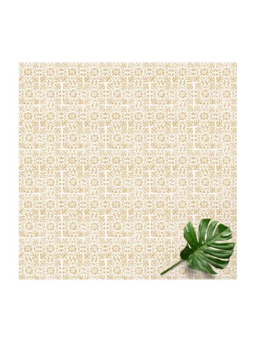 WALLART Vinyl-Teppich - Vintage Muster Portugiesische Fliesen in Creme-Beige