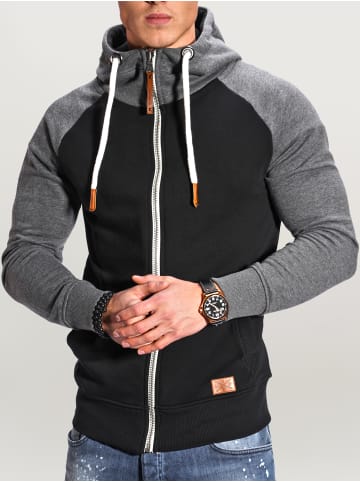 behype Sweatjacke RAGLAN in schwarz