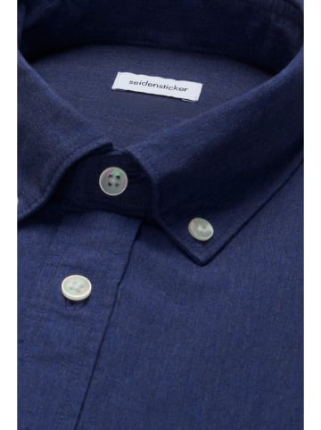 Seidensticker Leinenhemd Slim in Dunkelblau