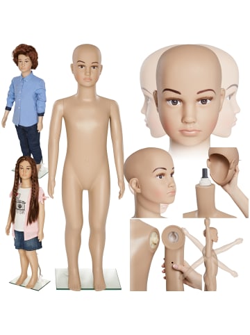 tectake Schaufensterpuppe aus Kunststoff, Glasplatte mit Wadendorn
