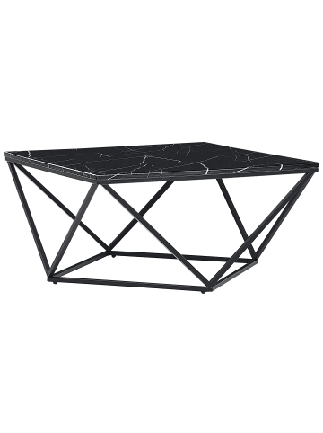 Beliani Couchtisch MALIBU in Schwarz - (W) 80 x (H) 40 x (L) 80 cm