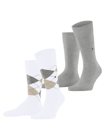 Burlington Socken 2er Pack in Weiß/Grau