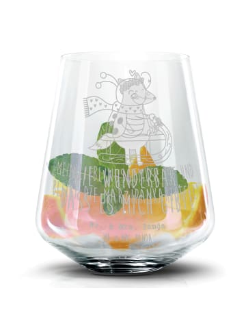 Mr. & Mrs. Panda Blümchentail Glas Smörle Rodeln mit Spruch in Transparent