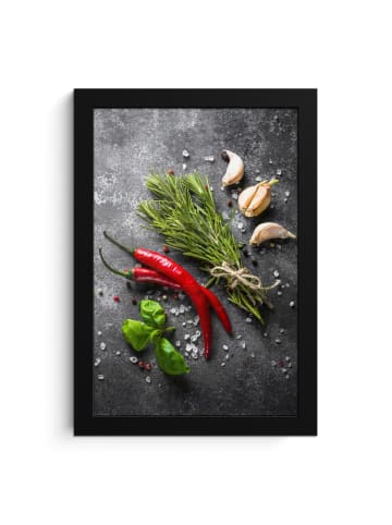 MuchoWow Poster mit Leiste  Grau