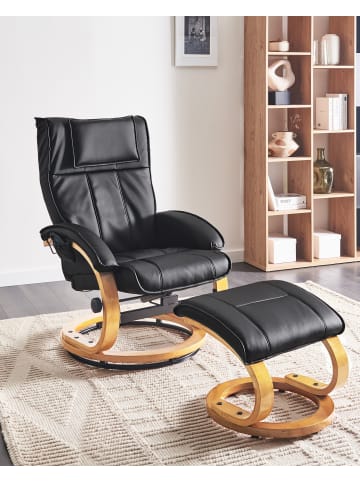 Beliani Massagestuhl MAJESTIC in Schwarz/Braun - (W) 68 x (H) 98 x (L) 82 cm