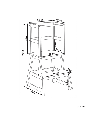Beliani Küchenhelfer BREMER in Braun - (W) 44 x (H) 90 x (L) 38 cm