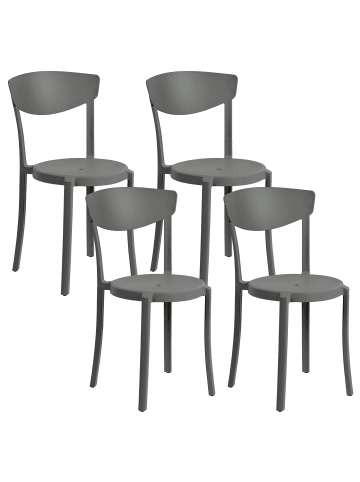 Beliani 4er-Set Esszimmerstuhl VIESTE in Grau