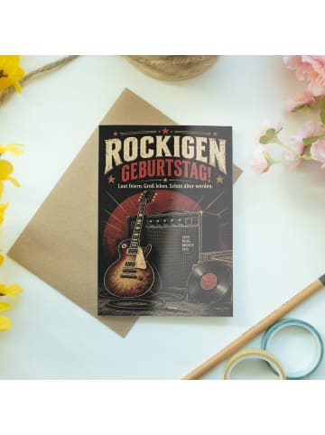 Geburtstagskarte Gitarre klassisch Design mit S... in Weiß