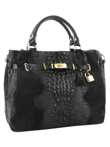 Cluty Handtasche echt Leder in schwarz