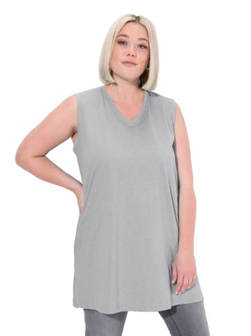 Ulla Popken Strick-Top in hellgrau mélange