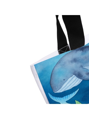 Mr. & Mrs. Panda Shopper Tasche Walfisch Thunfisch Design mit Sp... in Weiß