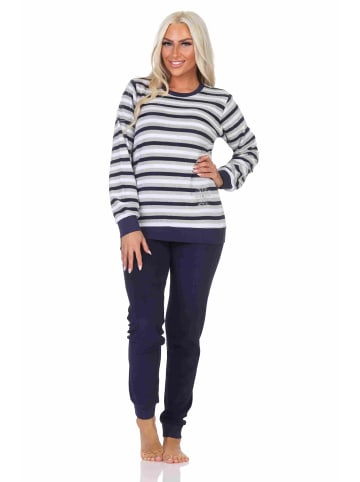 NORMANN Frottee Schlafanzug lang Pyjama - 88260 in navy