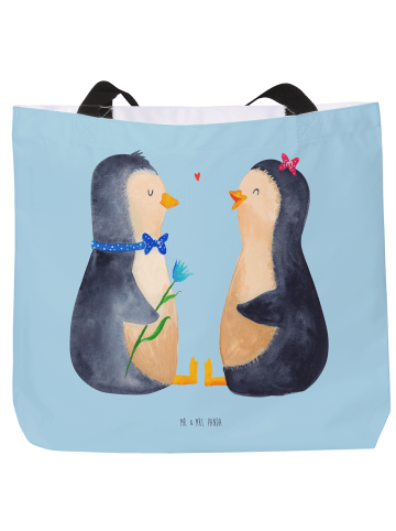 Mr. & Mrs. Panda Shopper Pinguin Pärchen ohne Spruch in Eisblau