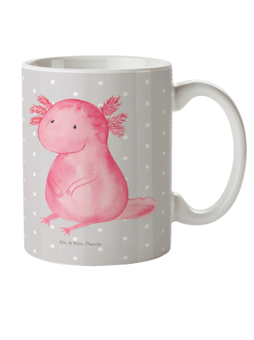 Mr. & Mrs. Panda Becher Axolotl Niedlich ohne Spruch in Grau Pastell
