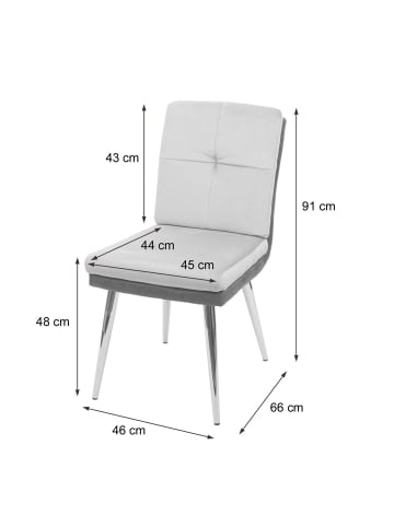 MCW 2er-Set Esszimmerstuhl G48, Grau