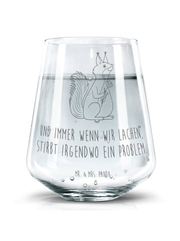 Mr. & Mrs. Panda Trinkglas Eichhörnchen Blume mit Spruch in Transparent
