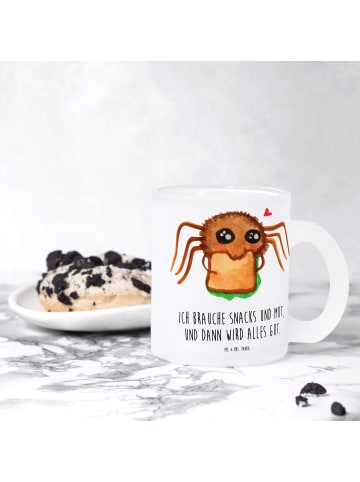 Mr. & Mrs. Panda Glas Spinne Agathe Sandwich mit Spruch in Transparent