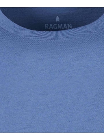 Ragman Langarm-T-Shirt in blau