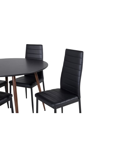 ebuy24 Essgruppe Plaza 20 (5-teilig) Schwarz 100 x 100 cm