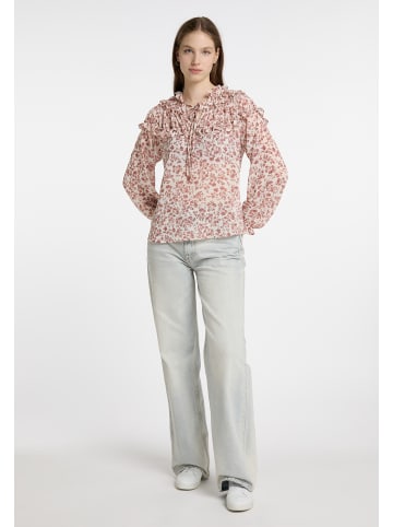 DreiMaster Damen Rüschenbluse in Weiss Rost