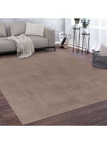 KADIMA DESIGN Teppich Kurzflor waschbar Unifarben Wohnzimmer in Taupe