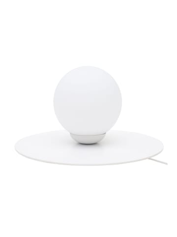 Licht-Erlebnisse Tischlampe Ø 30 x (H)15 cm in Weiß