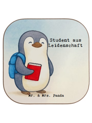 Mr. & Mrs. Panda Untersetzer Student Leidenschaft Design mit Spruch in Weiß
